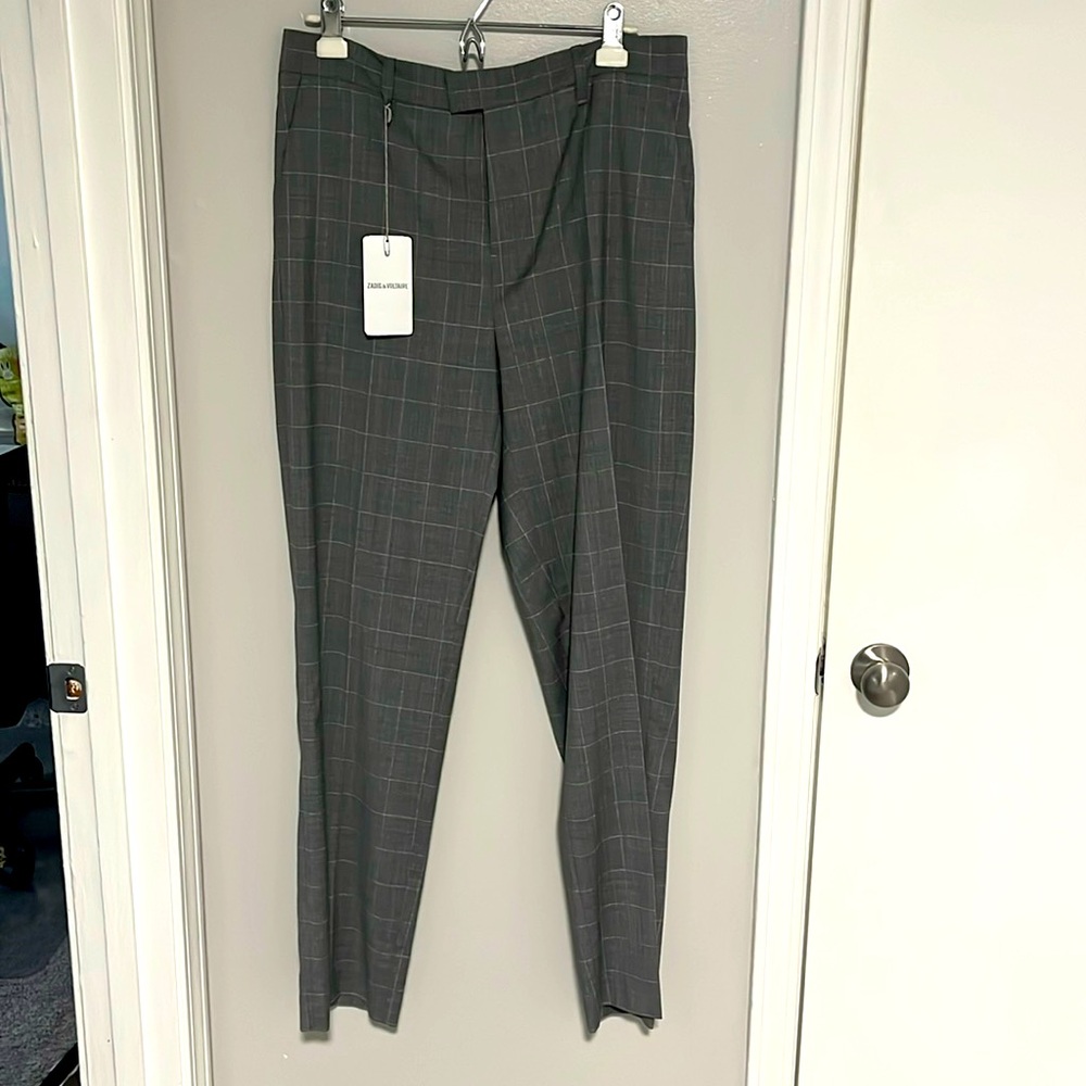 NWT Zadig & Voltaire Gray Plaid Dress Pants